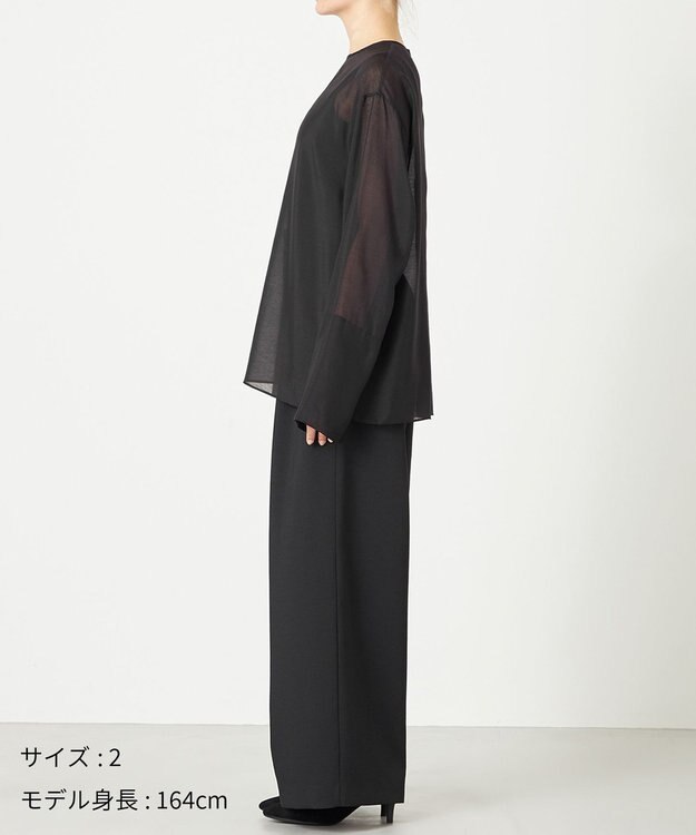 NAVE 【ReNAVE・洗える】シアーボイル ブラウス ブラック系