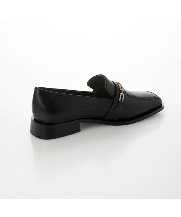 MODE ET JACOMO <MODE ET JACOMO>スクエアトゥチェーンローファー ブラック