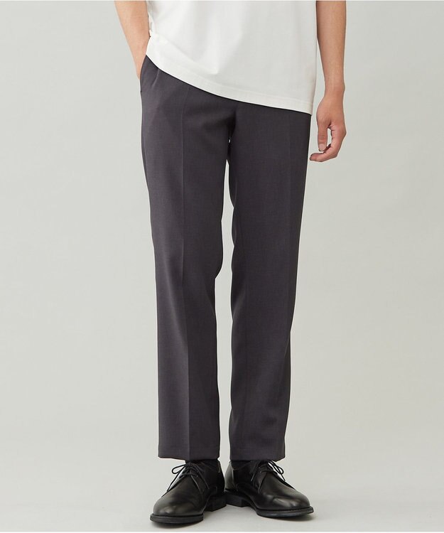 UNFILO MENS 【OCEANS 雑誌・web・YouTube 掲載】WOOL TOUCH 機能美パンツ スリム【東レ開発のウール見え高機能素材】 チャコール