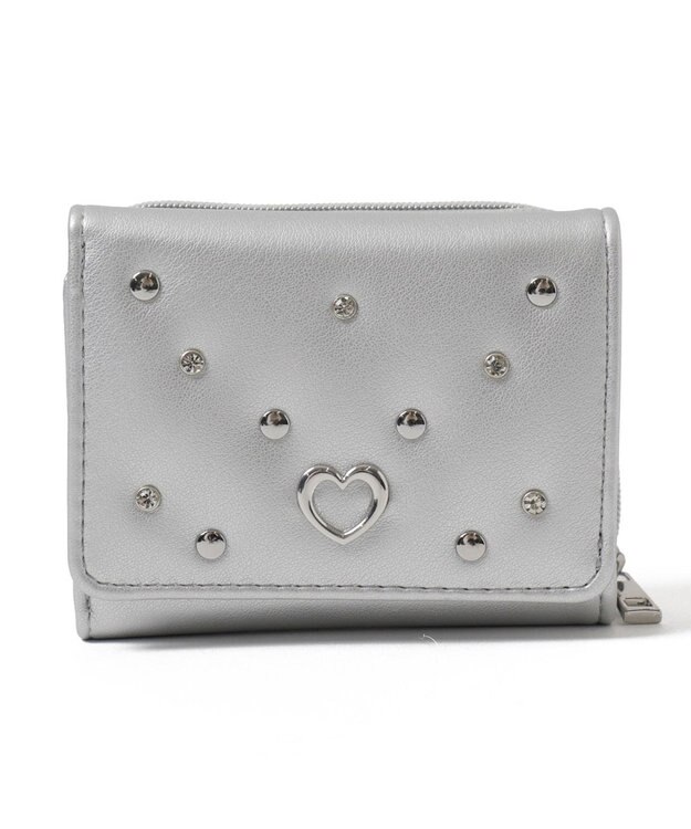 WEGO メタルハートスタッズウォレット シルバー
