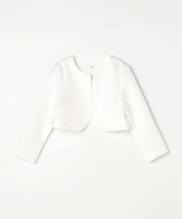 ANY KIDS ノーカラー ボレロジャケット ホワイト