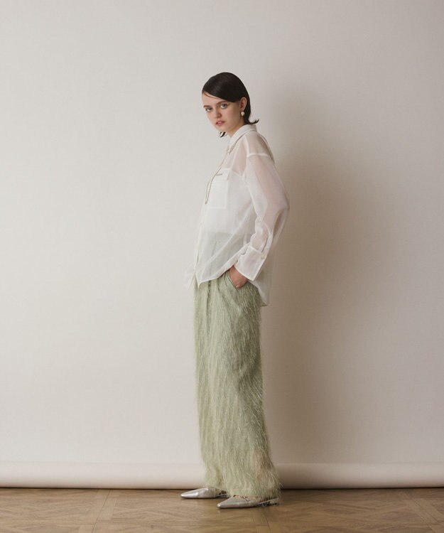 GRACE CONTINENTAL メッシュオーバーシャツ ホワイト