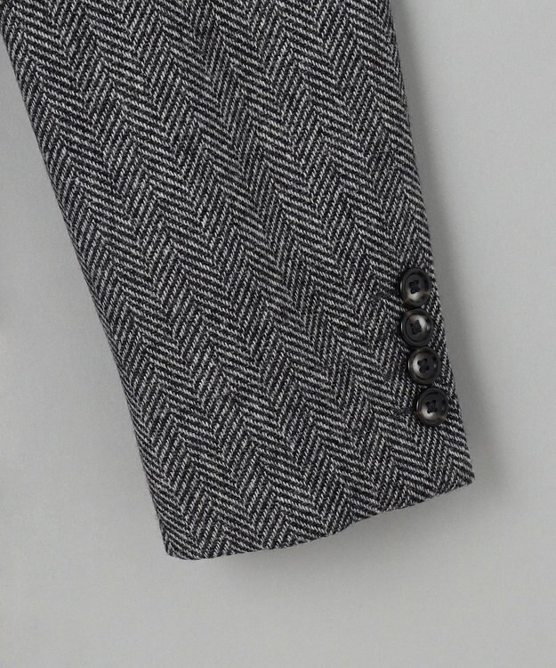 GOTAIRIKU 新色追加【一部ストレッチ】カシミヤブレンド 定番ツイードジャケット(25年モデル) グレー×ヘリンボーン