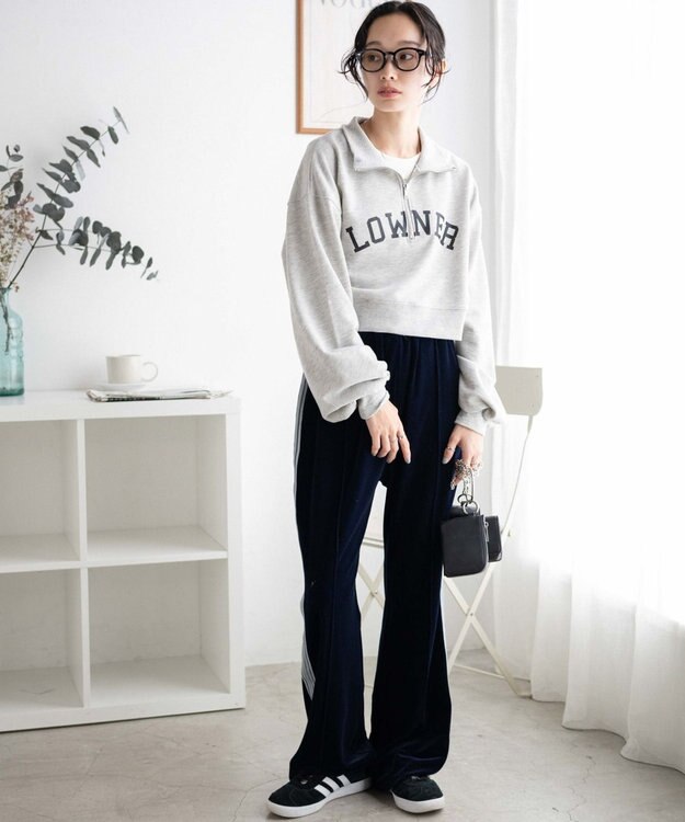 WEGO ハーフジップショートスウェット 柄1