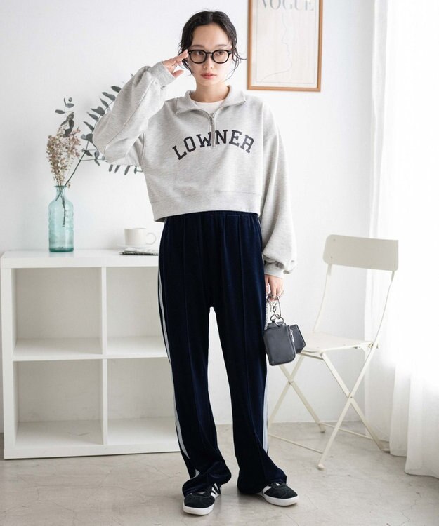 WEGO ハーフジップショートスウェット 柄1