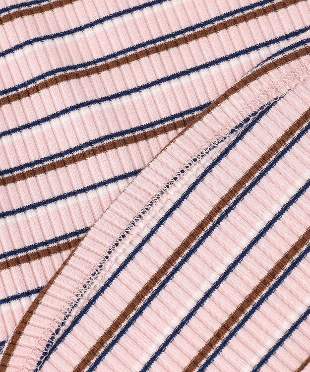 ANY テレコラウンドヘムタンクトップ ピンクベース