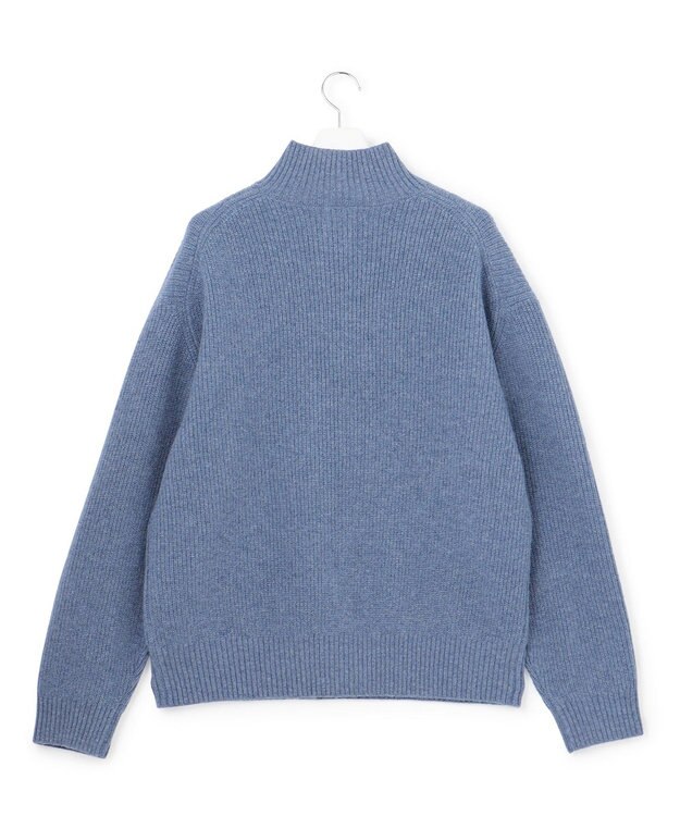 J.PRESS YORK STREET 【UNISEX】ウールカシミヤ ハーフジップニット ダルブルー系