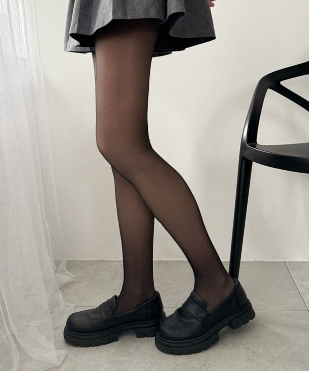 WEGO 【暖かい】フェイクタイツ裏起毛 ブラック