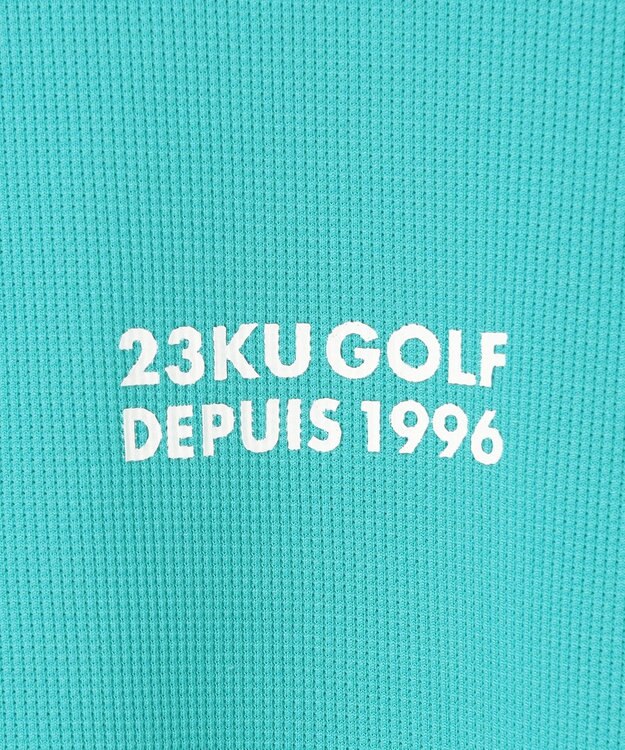 23区GOLF 【MEN】 4色から選べる ミニワッフルモックネック ターコイズブルー系