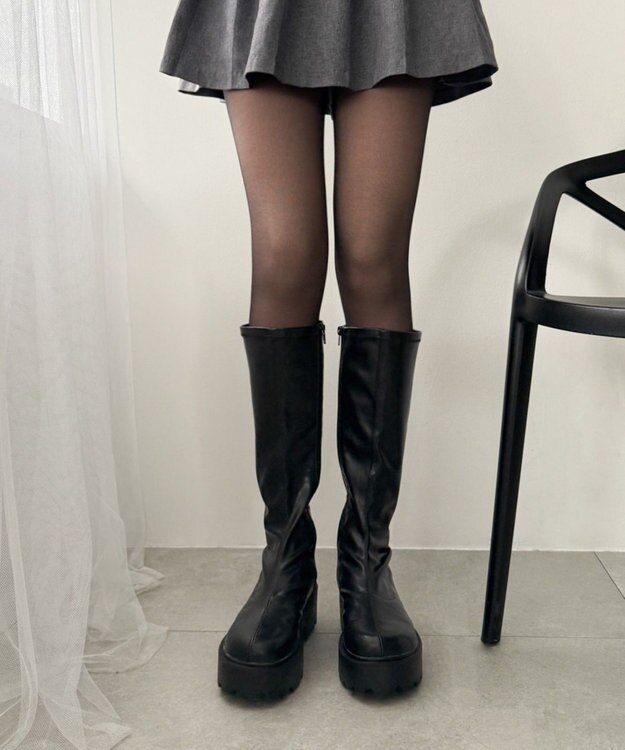 WEGO 【暖かい】フェイクタイツ裏起毛 ブラック