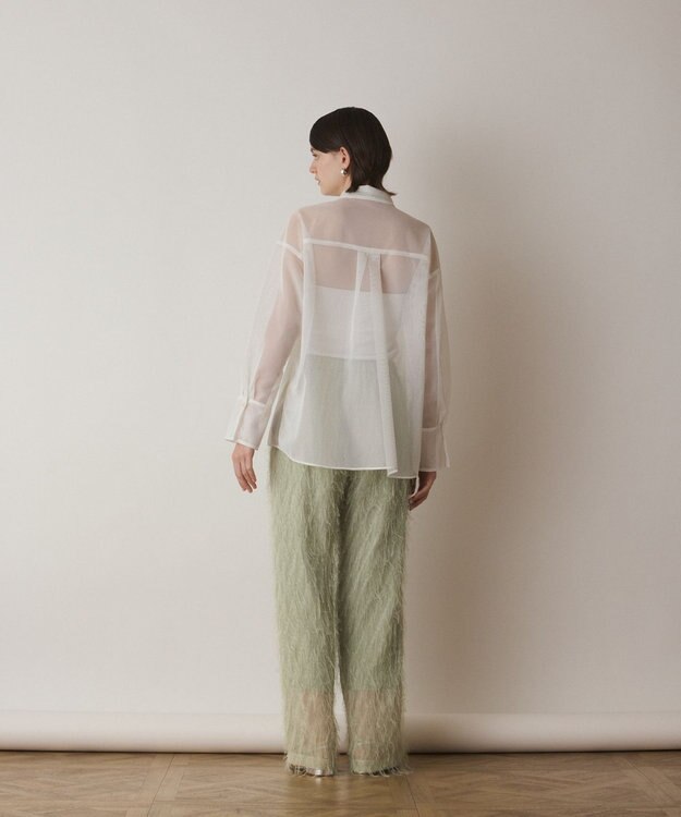 GRACE CONTINENTAL メッシュオーバーシャツ ホワイト