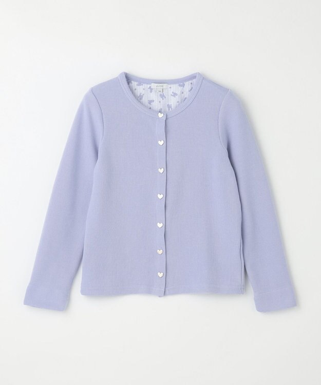 ANY KIDS スナップボタン フレンチ カーディガン サックスブルー