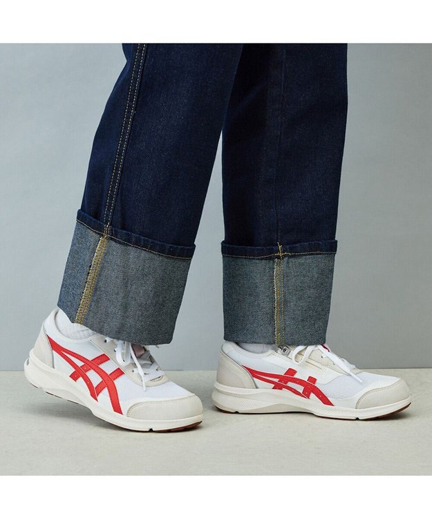 ASICS WALKING ハダシウォーカー レディース 3E相当 ホワイト×レッド