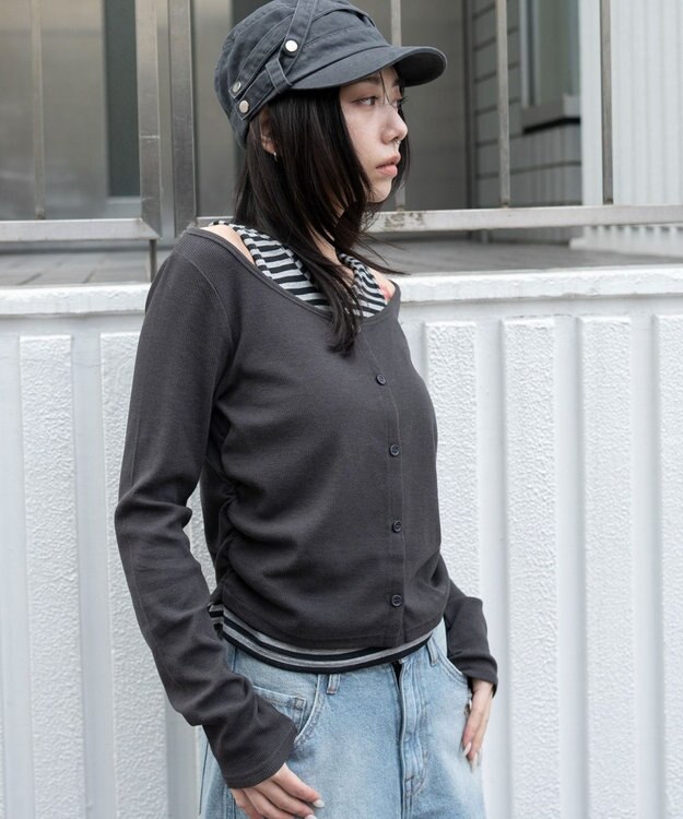 WEGO カーデドッキングレイヤードロンT スミクロ