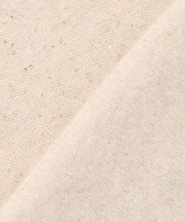 BEIGE， AMARILLO / スパンコールフォックスニットカーディガン Taupe