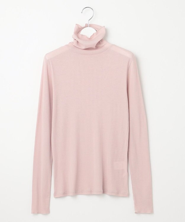 23区 【SLOW/一部店舗限定】新色追加！シアーリブロンTEE タートルネック カットソー ピンク系