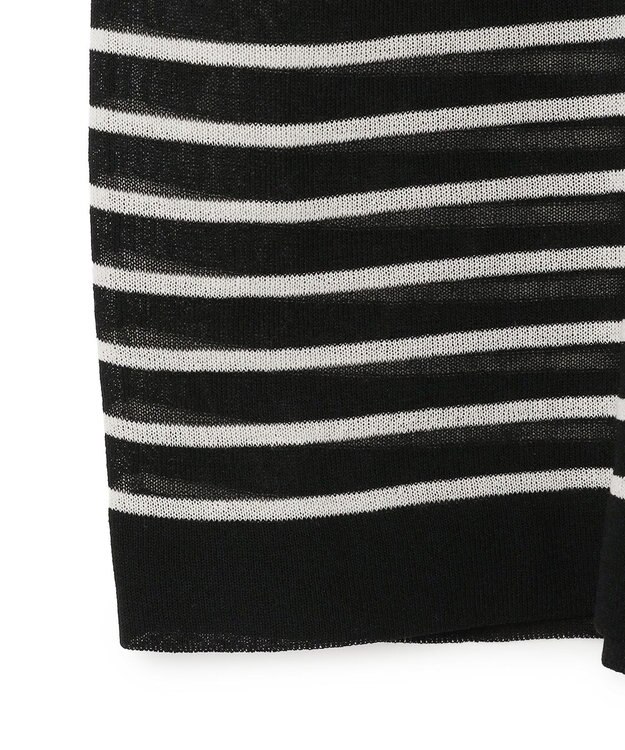 UNFILO シアーフォルムニット ボーダー ブラック×ベージュ