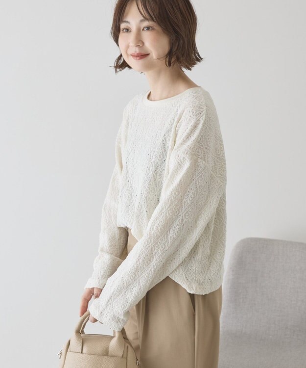 AMERICAN HOLIC 総レースプルオーバー Ivory