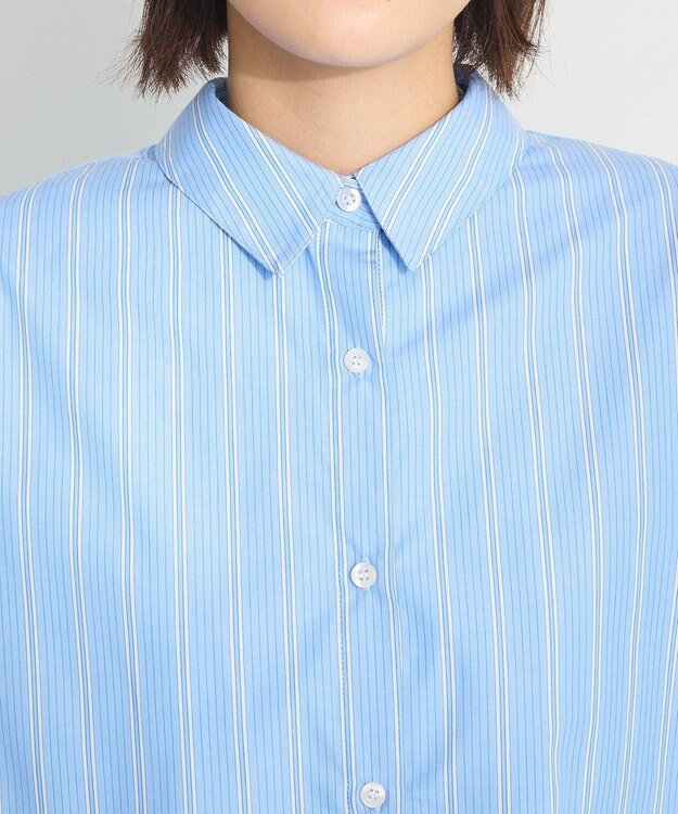 CRAFT STANDARD BOUTIQUE シワ軽減/イージーケアビッグシャツ Stripe Sax