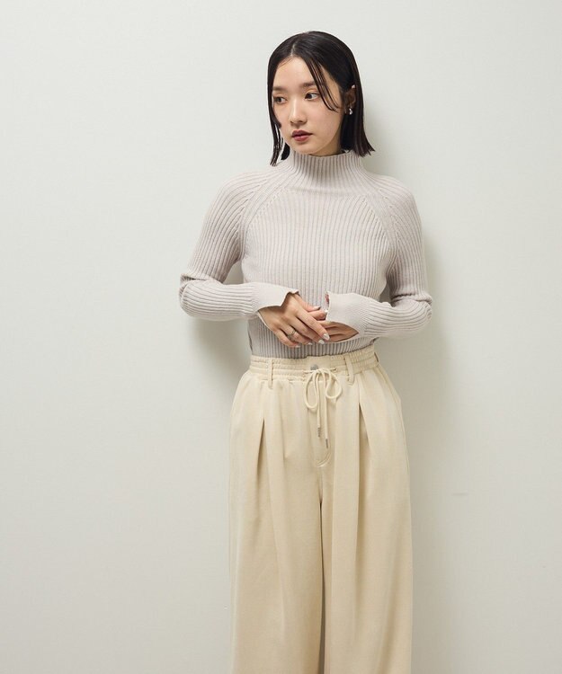 Green Parks ・Ｐｅｔｉｔ　Ｆｌｅｕｒ　ボトルネックリブニット Light Gray