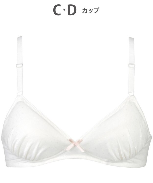 Wing ジュニア ノンワイヤーブラ Wing Teen やさしくサポート オーガニックコットン混(身生地部) 【STEP3 まるみをおびてきた胸に】 RB2015 ウイング／ワコール アイボリー