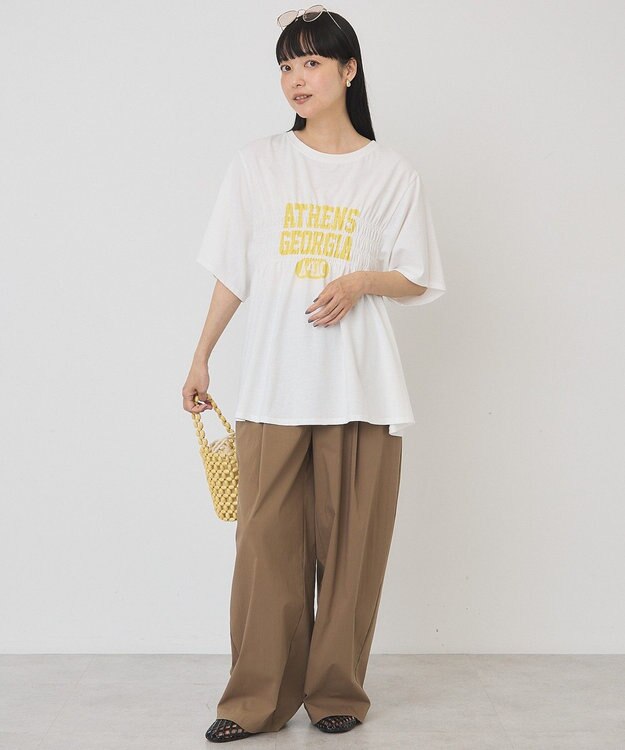 AMERICAN HOLIC シャーリングプリントTシャツ Off White