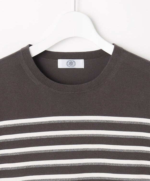 J.PRESS LADIES COTTON ACETATE DRY ニット Tシャツ ダークブラウン系