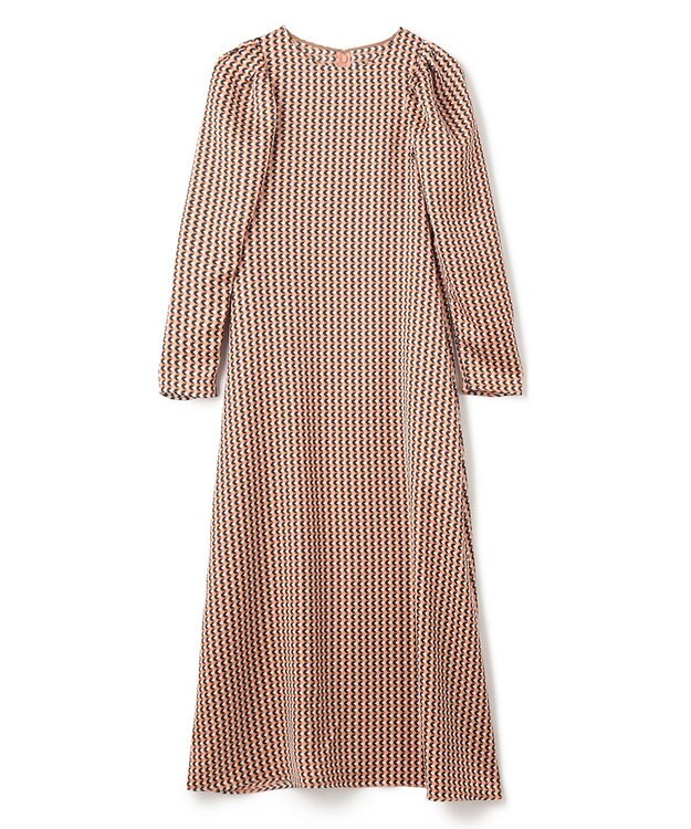 BEIGE， MABILLON / マトンスリーブドレス Peach x Ecru