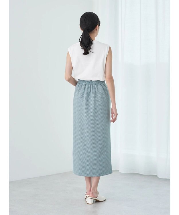 earth music&ecology シェブロン柄タイトスカート Green