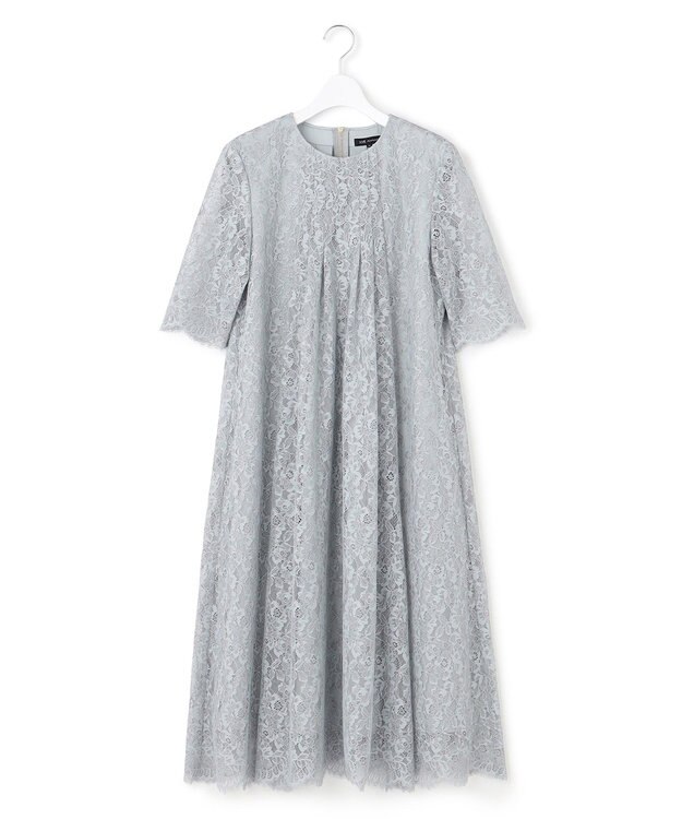 23区 【APPLAUDIR】ブライトフラワーレース ドレス グレイッシュブルー系