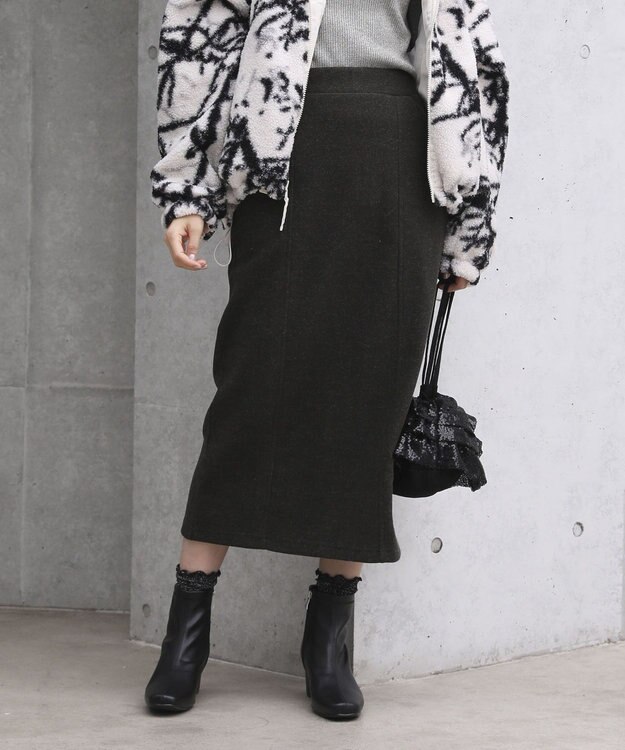 Green Parks 圧縮ポンチＩラインスカート Dark Green