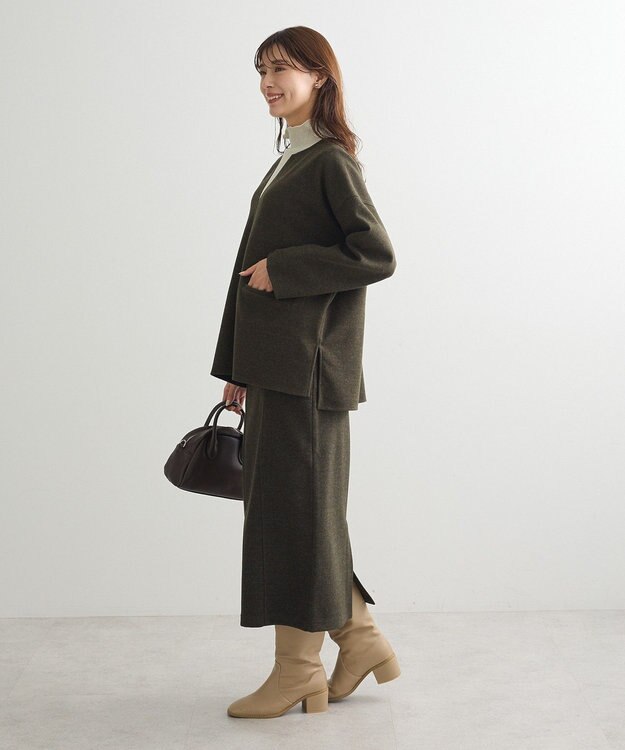 Green Parks 圧縮ポンチＩラインスカート Dark Green