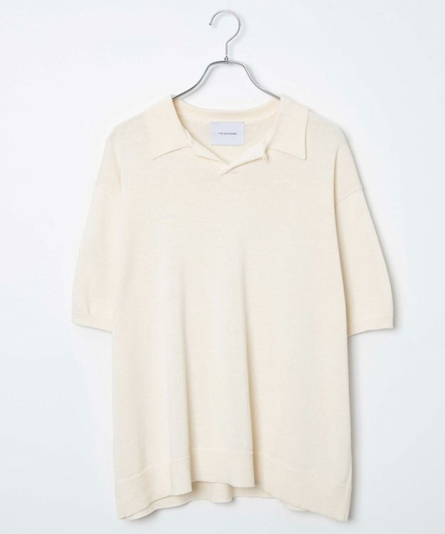 WEGO 【ユニセックス着用ITEM】スキッパーニットポロ オフホワイト