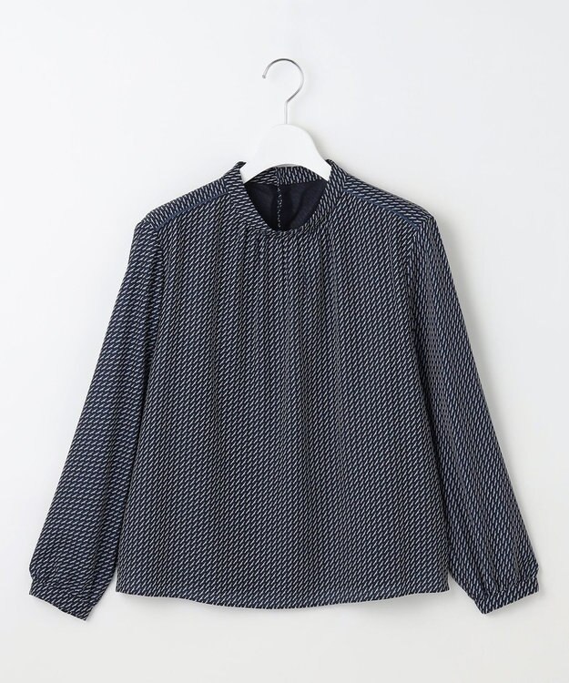 J.PRESS LADIES 幾何プリント モックネック カットソー ネイビー系5