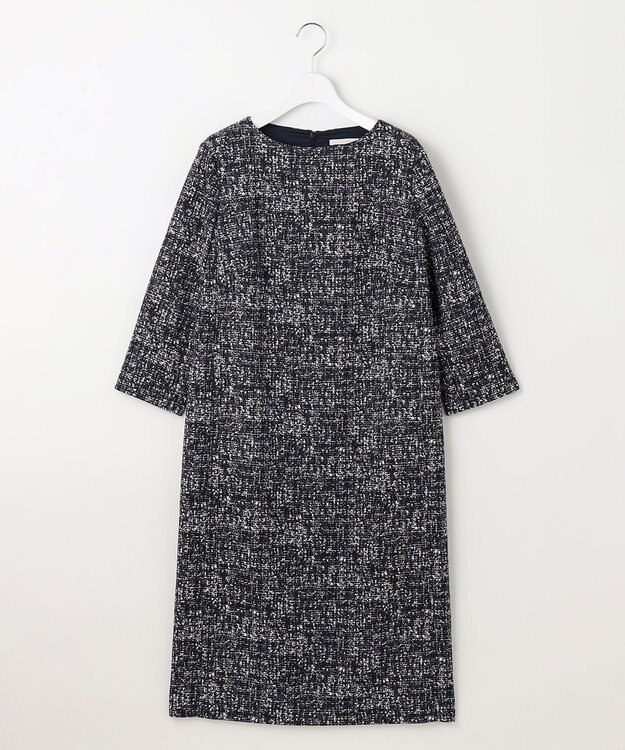 自由区 S プリントジャガードストレッチ  ワンピース [新色]ネイビー系5