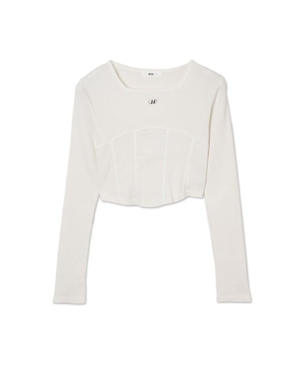 WEGO ヴィンテージウォッシュコルセットデザイントップス オフホワイト