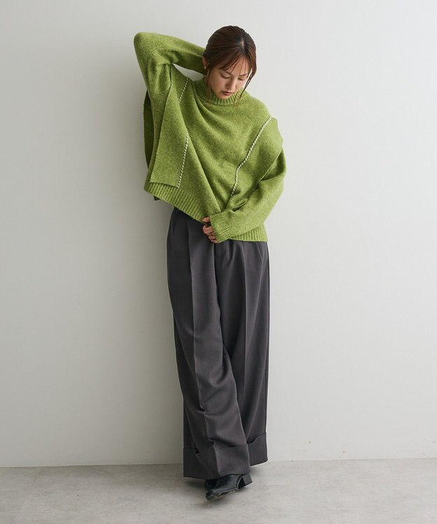 CRAFT STANDARD BOUTIQUE ハンドステッチデザインニットプルオーバー Green