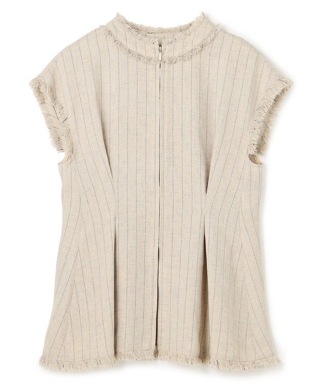 uncrave リネンライクツイル ジレブラウス フラックスストライプ