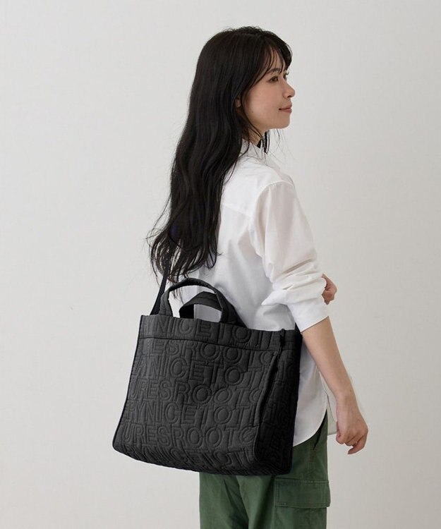 ROOTOTE 1319【オリジナル】SN.ミディアム.アルファベットスープ-キルティング-A 01：ブラック