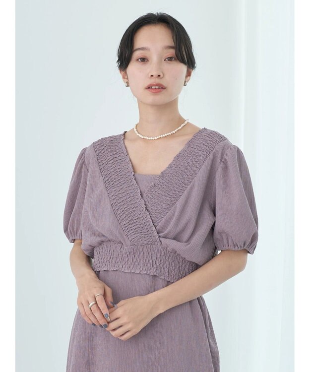 earth music&ecology ＳＥＴ２点カシュクールプルオーバー＋ワンピース Pink