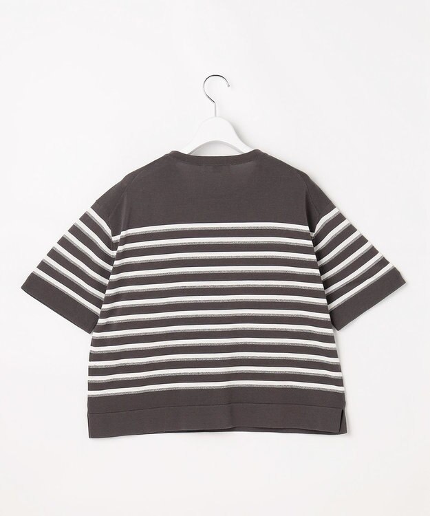 J.PRESS LADIES COTTON ACETATE DRY ニット Tシャツ ダークブラウン系