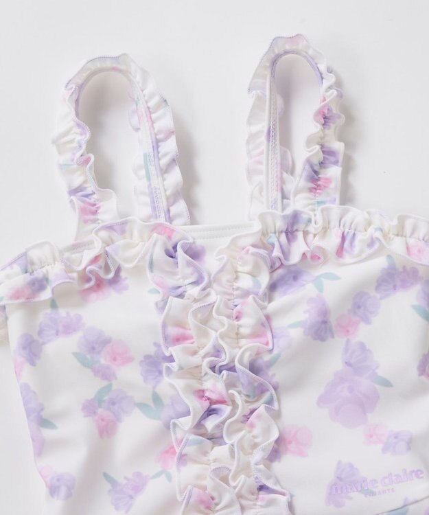 OP／FILA 【marie claire ENFANTS】花柄Aラインワンピース水着 ピンク