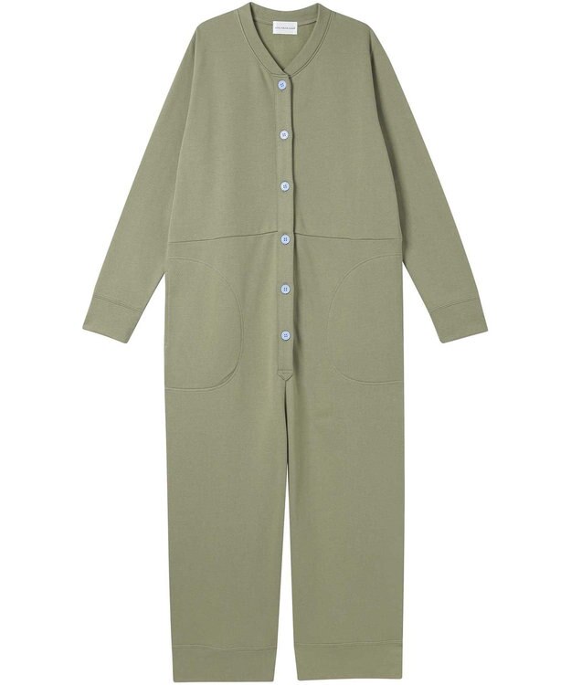 une nana cool 【綿100%】裏起毛オールインワンパジャマ オリーブ