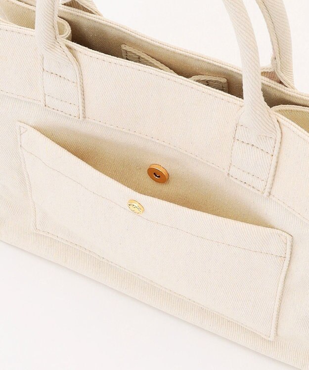 LA BAGAGERIE チャーム付きデニムバッグ Sサイズ アイボリー