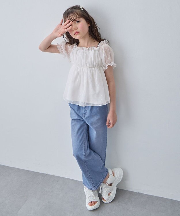 ANY KIDS 【一部店舗/WEB先行販売アイテム】2WAY シアードビーブラウス ホワイト