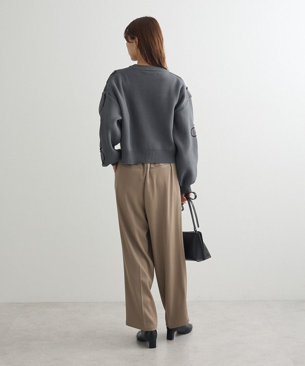 Green Parks ・ＥＬＥＮＣＡＲＥ　ＤＵＥ　コード刺繍花柄ニット Charcoal Gray