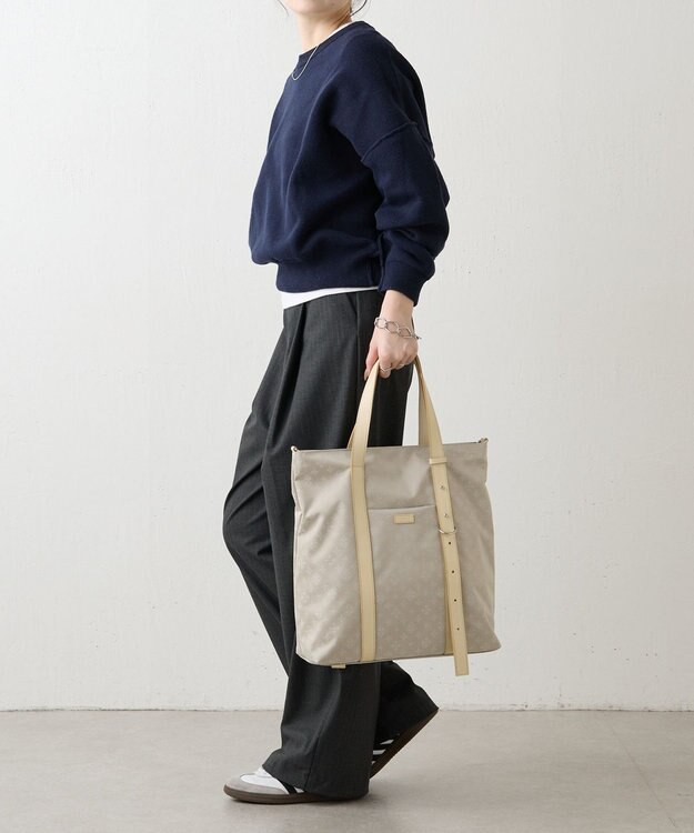 russet アシンメトリーハンドルトートバッグ(SF-237) Ecru