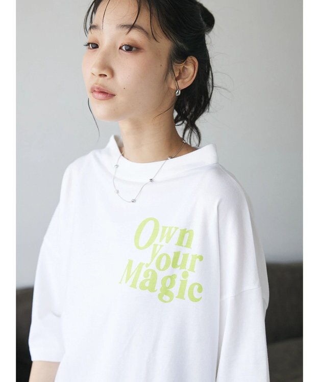 CRAFT STANDARD BOUTIQUE シルケット天竺　ロゴＰＴボトルネックＰＯ　５／Ｓ Off White