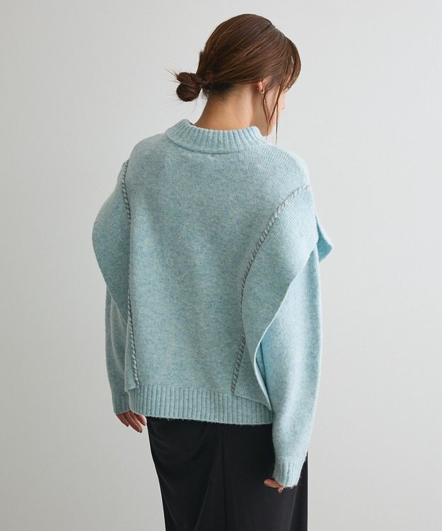 CRAFT STANDARD BOUTIQUE ハンドステッチデザインニットプルオーバー Sax