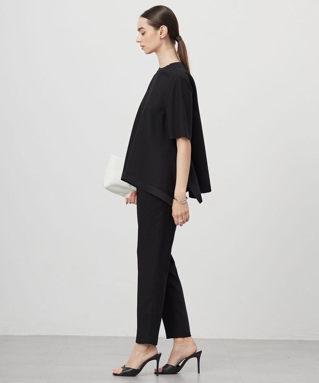 ICB L 【新色追加・WEB限定カラーあり・接触冷感・UVケア・速乾・防シワ・洗える】 FluidBackSatin  ドロストパンツ ブラック系